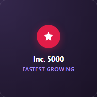 Inc. 5000 logo with text 'America's fastest-growing private companies' around a circle with radiating lines.